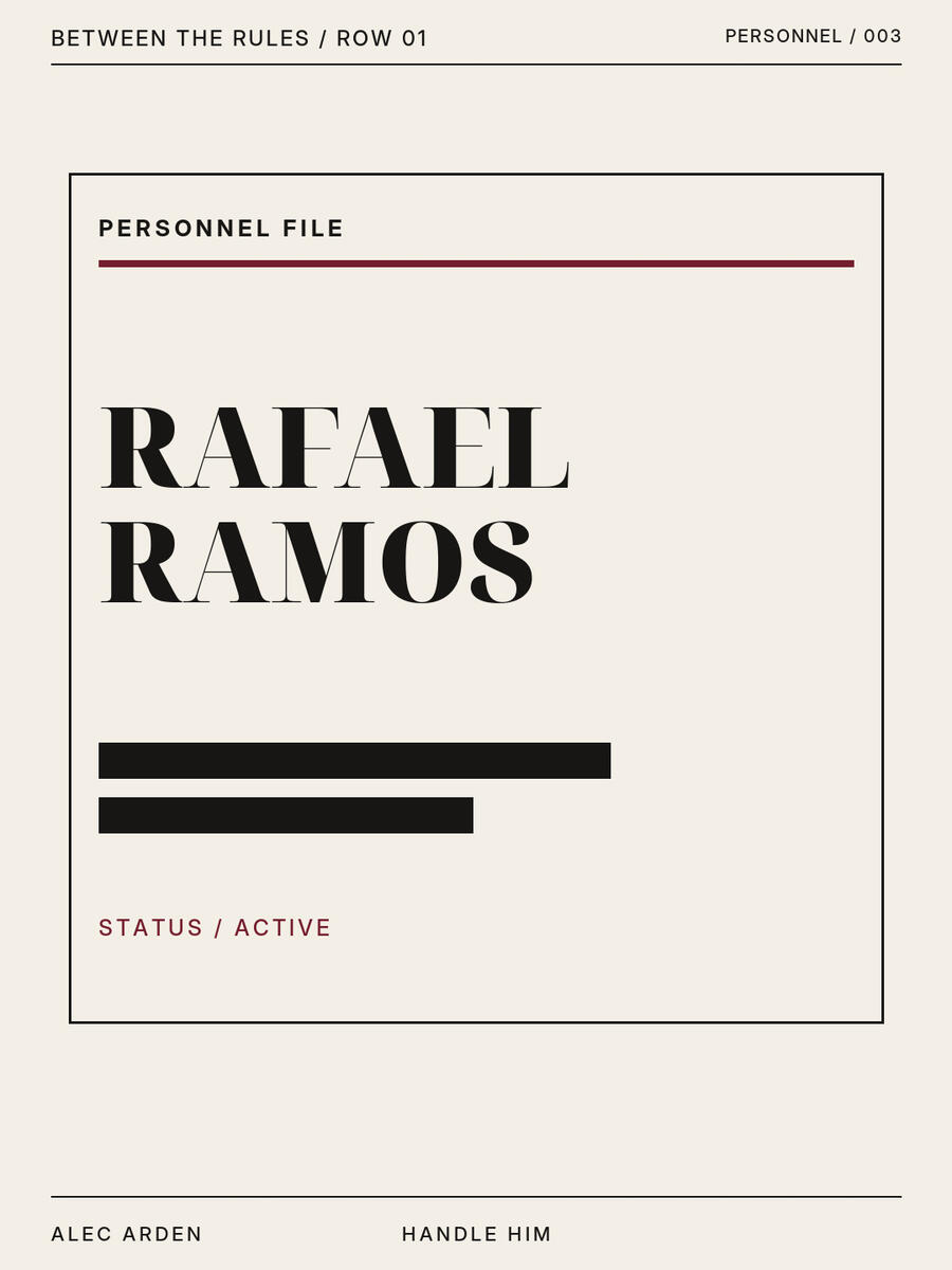 Rafael Ramos personnel file. Status: active. HANDLE HIM.
